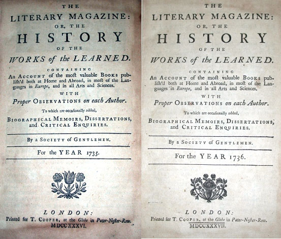 Title pages from The Literary Magazine